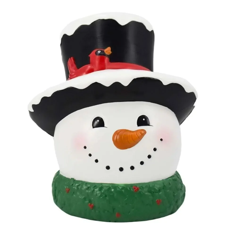 NIB Christmas Snowman Head with Too Hat Tree Topper 13